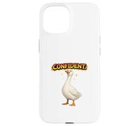 Confident Goose Attitude Retro Cartoon Design Case for iPhone 15
