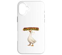 Confident Goose Attitude Retro Cartoon Design Case for iPhone 16 Plus