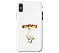 Confident Goose Attitude Retro Cartoon Design Case for iPhone X/XS