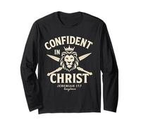 Confident in Christ, Bold Faith with Lion Faith Long Sleeve T-Shirt