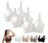 Confident Journey Bras, Wire-Free Full Cup Supportive Bra 3 Pack Firming Comfort Lift with Breathable U Back Design (UK, Alpha, XXL, Regular, Regular, Standard, Set H)