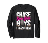 Confident Motorcycle Girl Speeding Past the Enduro Riders Long Sleeve T-Shirt