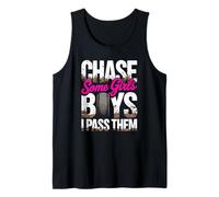 Confident Motorcycle Girl Speeding Past the Enduro Riders Tank Top