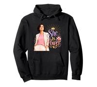 Confident Woman Power Floral Crown Illustration Pullover Hoodie