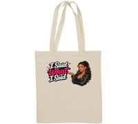 Confident Woman With Bold Statement Natural Cotton Tote Bag White