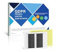 Confidential Visitor Sign-in Book A4 - GDPR Compliant Duplicate NCR Visitor Log Book with Writing Board, 11 Passes per Page, for Office, Workplace, School or Reception, 50 Sets