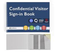 Confidential Visitor Sign in Book - GDPR Compliant A4 Visitors Book for Office, Workplace, School or Reception - 50 Page Carbonless Duplicate Log Book for Signing in and Out - UK Made