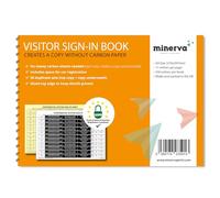 Confidential Visitor Sign-In Book with Car Registration - GDPR Compliant A4 Carbonless Duplicate Logbook - Pack of 4