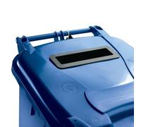 Confidential Waste Wheelie Bin 140 Litre with Slot and Lid Lock Blue 377891