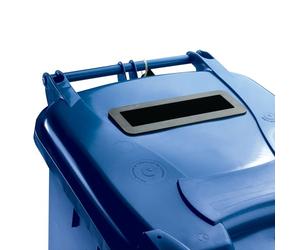 Confidential Waste Wheelie Bin 140 Litre with Slot and Lid Lock Blue 377891
