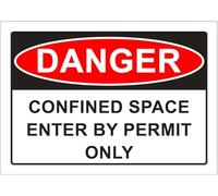 Confined Space, Enter By Permit Only Danger Sign Metal Tin Sign 8 x 12 inch for Industrial & Commercial Series