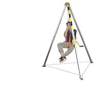Confined Space Rescue Tripod Kit, Aluminum Alloy Emergency Equipment for Safe Wellhead Operations, Lightweight and Durable, Ideal for Rescue Personnel and Equipment Retrieval