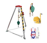 Confined Space Rescue Tripod Kit with Winch Safety Belt & Harness - Ideal for Sewer Manhole & Underground Pipe Recovery - Durable Rescue Equipment Set