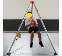 Confined Space Tripod Rescue Kit with Self-Locking Winch Supports 544.3 kg/816.5 kg/1179.3 kg Ideal for Manhole & Tunnel Rescue Operations