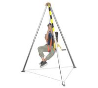 Confined Space Tripod, Tripod Hoist with Seat Belt, Aluminum, 52-84" Height Adjustable, Winch, for Underground, Road Construction, Power Engineering(816kg/1800lbs)