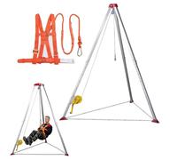 Confined Space Tripod with Safety Harness & Steel Cable, 544 kg Capacity, 10 m Height, Ideal for Emergency Lifting & Sewage Access Operations