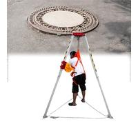 Confined Space Tripod with Winch Safety Device for Fall Protection Ideal for Lifting & Rescue in Deep Wells Trenches & Aerial Work 1200lb Capacity 98ft Height