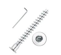 Confirmat Screws, 10 PCS M6.3 x 40mm, Hex Socket Drive Countersunk Self-Tapping Furniture Connecting Screw Set Carbon Steel Zinc Plated