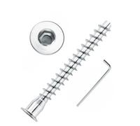 Confirmat Screws, M5 x 50mm 100 PCs, Hex Socket Drive Countersunk Furniture Connecting Self-Tapping Screw Set Carbon Steel Zinc Plated