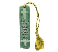 Confirmation Art Metal Bookmark Confirmed in Christ Green with Dove and Cross 9189