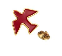 Confirmation Day Lapel Pin Brooch - Red Dove with Gold Edge 4607