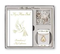 Confirmation Gift Set Mass Book, Rosary Beads, Medal and Chain F568