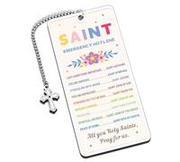 Confirmation Gifts for Teen Girls Saint Emergency Hotline Bookmark for Women Her Christian First Communion Baptism Gifts for Girls Bible Accessories Bible Study Religious Catholic Bookmark for Women