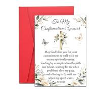 Confirmation Sponsor Cards for Women Men - Confirm Sponsor Gift, Appreciation Thank You Card for Sponsors Godfather Godmother, Catholic Christian Cards for Sponsors from Teens Girls Boys Religious