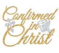 Confirmed in Christ Cake Topper, God Bless Cake Decor, Blessing Confirmation, Religious Christening Baptism Baby’s 1st Communion Baby Shower Party Decorations Supplies Gold and Silver Glitter