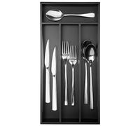Conflech Upassion Silverware Organizer Narrow Bamboo Utensil Organizer Black Kitchen Drawer Organizer Silverware Holder Cutlery Organizer in Drawer Flatware Organizer Black