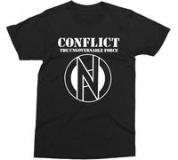 Conflict - Ungovernable Force Shirt, Punk,Peace, Anarcho Punk, Crass XL Black