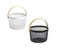 Confortime Multipurpose Basket Metal Wood 25.5 x 17.5 cm (6 Units)