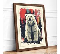 Confrontation Framed Wall Art Print A3 Walnut