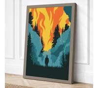 Confrontation with Fire Canvas Wall Art Print 18x12 Inch (46 x 30 cm)