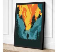 Confrontation with Fire Canvas Wall Art Print 30x20 Inch (76 x 51 cm)