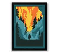 Confrontation with Fire Modern Framed Wall Art Print A4 (29.7×21cm)