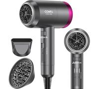 CONFU 1800W HairDryer for Men, Ionic Hair Blow Dryers, Lightweight Hair Dryer with Cool Shot Button & Diffuser & Concentrator for Travel Salon Home Use, Grey