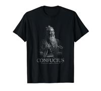 Confucius Ancient Wisdom Philosophy Scholar Value Graphic T-Shirt, Men, Black, M