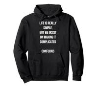 Confucius Simple and Happy Pullover Hoodie