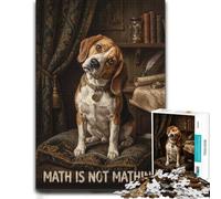 Confused Beagle Math Meme Poster Wooden Jigsaw 300 Pieces for Adults | Colour and shape sorting - a simple way to organise the image on quiet evenings.