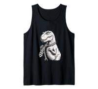 Confused Dinosaur T-Rex trying a tie Ironic Sarcastic Tank Top