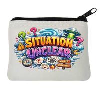 Confused Mind Amid Uncertain Surroundings Neoprene Coin Purse Pouch 10x11cm White