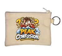 Confused Person overwhelmed at Mountain Peak Key Chain Coin Purse Beige