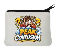 Confused Person overwhelmed at Mountain Peak Neoprene Coin Purse Pouch 10x11cm White