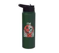 Confused Smile I'm Broken Invisible Illness I'm OK Stainless Steel Insulated Water Bottle