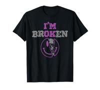 Confused Smile Purple I'm Broken Women I'm OK Broken T-Shirt