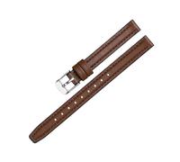 Cong Yi 10mm 12mm 14mm Quick Release Silicone + Genuine Leather Watch Strap Compatible With Fossil DW Women Waterproof WatchBand(Brown,14mm)