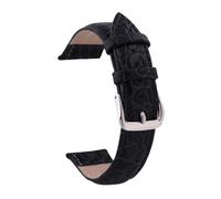 Cong Yi 12mm 13 14 15 16mm 17 18mm 19 20mm 21 22mm 24mm Retro Genuine Leather Watch Band Strap Black Brown Crocodile Wristwatch Bracelet(Black,21mm)