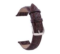 Cong Yi 12mm 13 14 15 16mm 17 18mm 19 20mm 21 22mm 24mm Retro Genuine Leather Watch Band Strap Black Brown Crocodile Wristwatch Bracelet(Coffee,18mm)