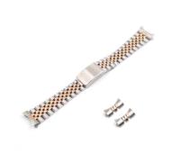 Cong Yi 13 17 19 20 22mm Wholesale Hollow Curved End Solid Screw Links Replacement Watch Band Strap Old Style Compatible With Jubilee Dayjust(Middle Rose Gold,22mm)